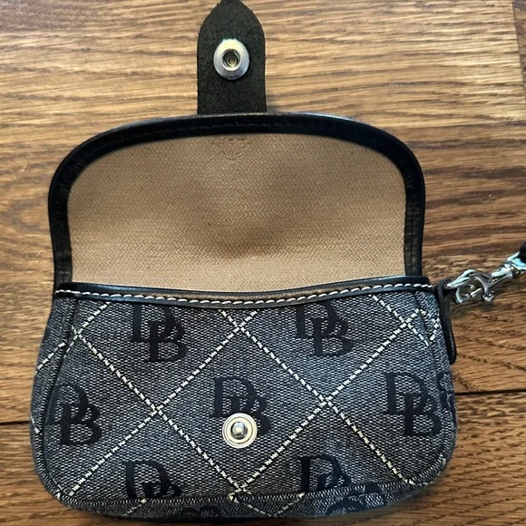 Dooney & Bourke Denim Logo Quilted Wristlet in Gray and Black - Picture 6 of 14